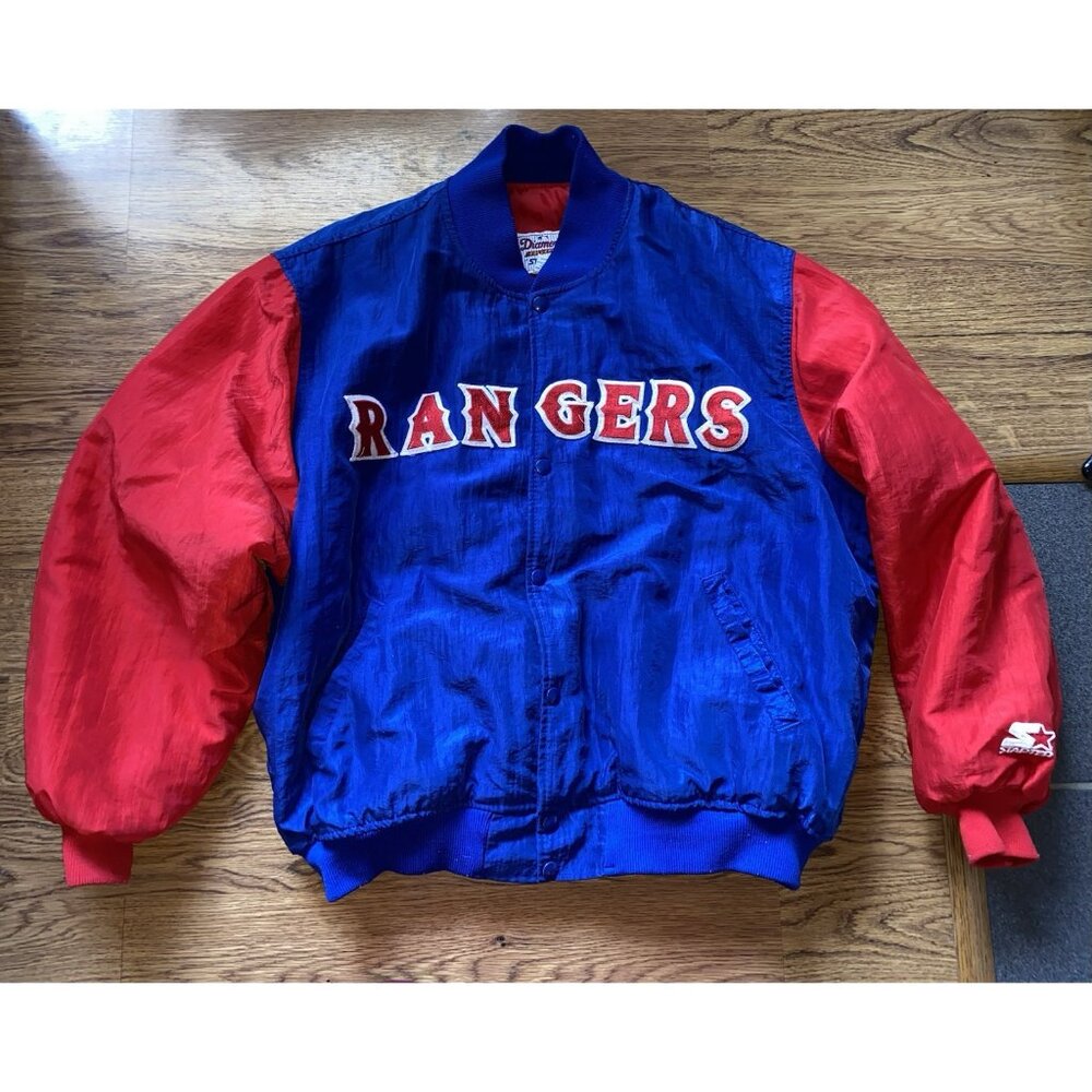Texas Rangers Starter Jacket Mens XL Vintage Diamond Collection Baseball Club